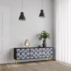 GRAPHITE EYES TV-Lowboard mit 3 Türen in Schwarz