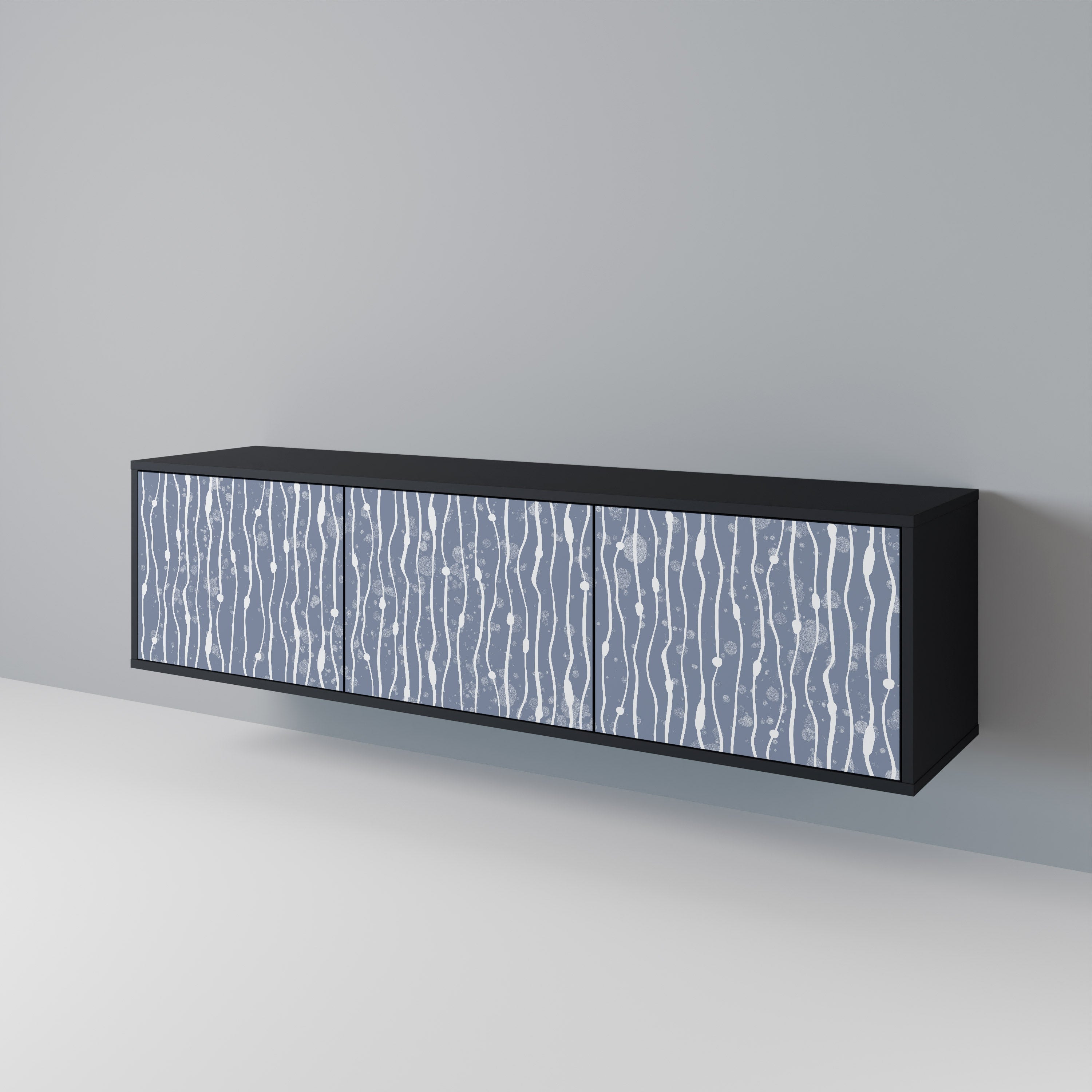 GRAPHITE RAIN 3-türiger TV-Ständer in Schwarz