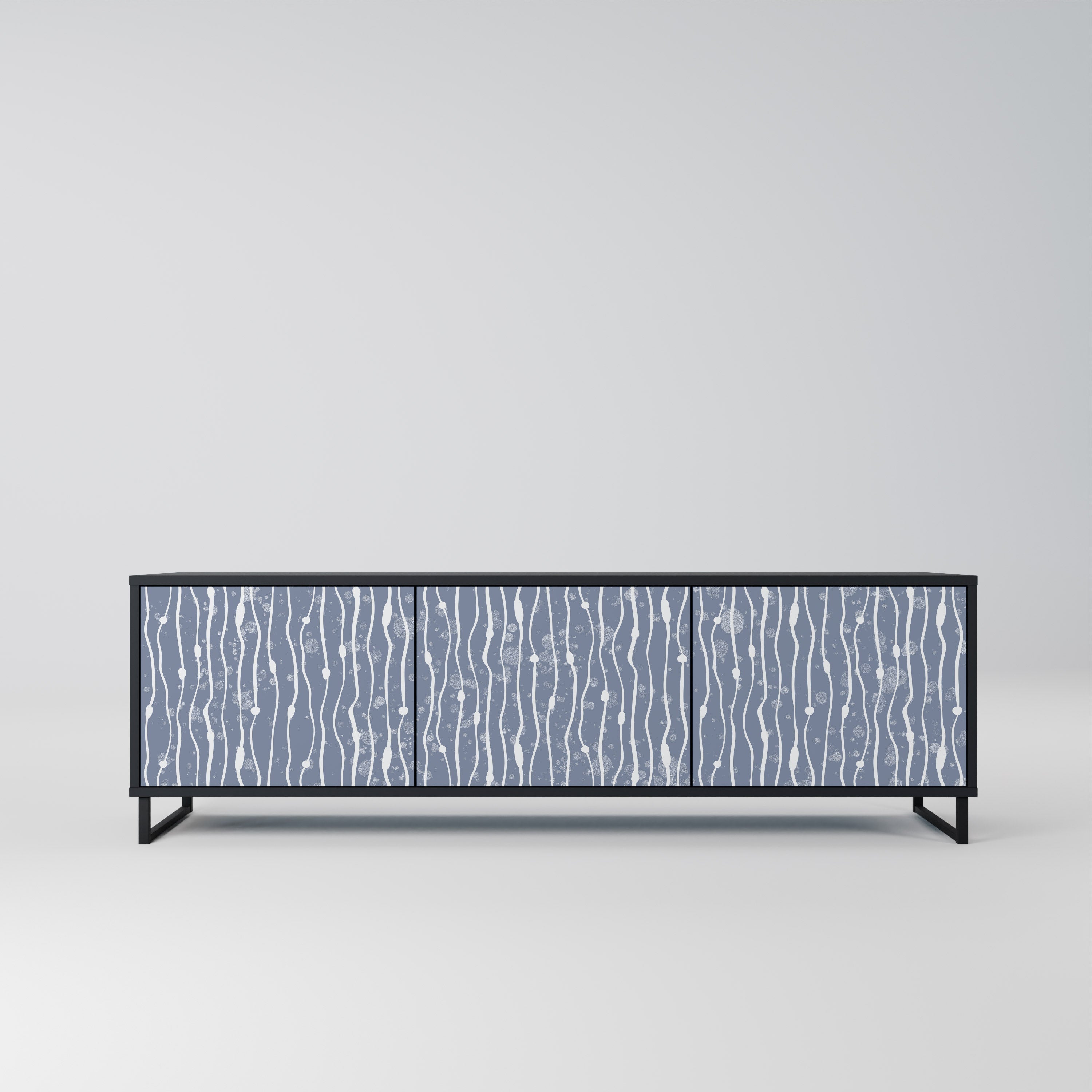 GRAPHITE RAIN 3-türiger TV-Ständer in Schwarz