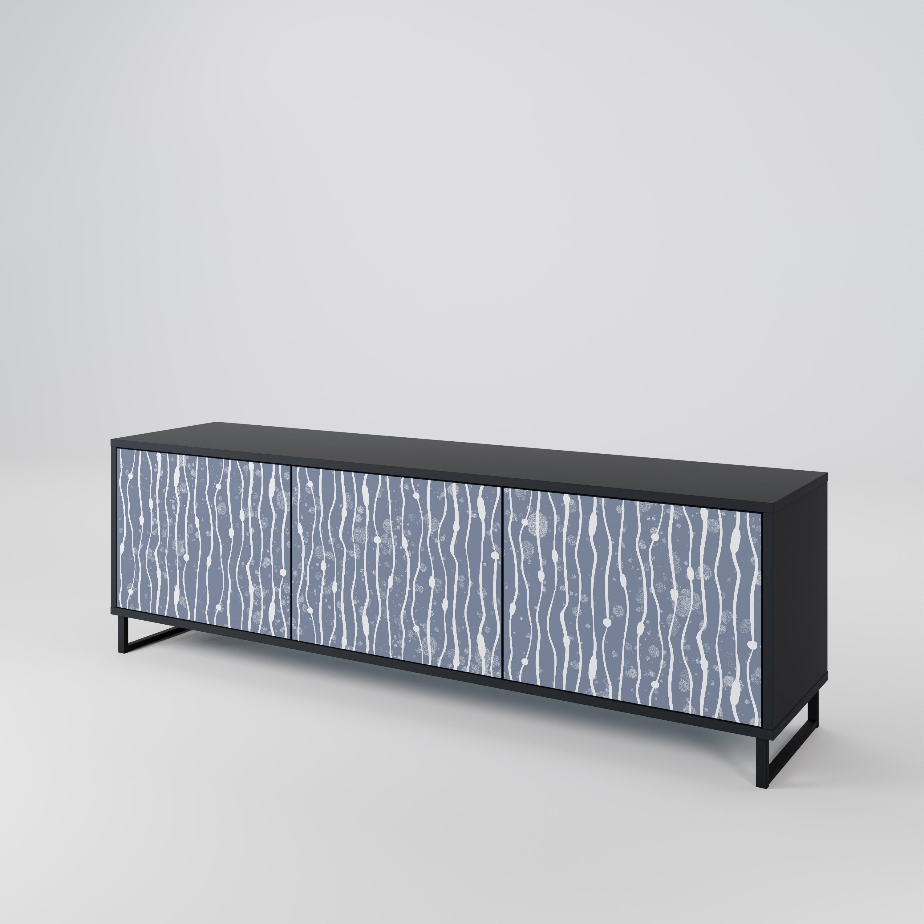 GRAPHITE RAIN 3-türiger TV-Ständer in Schwarz