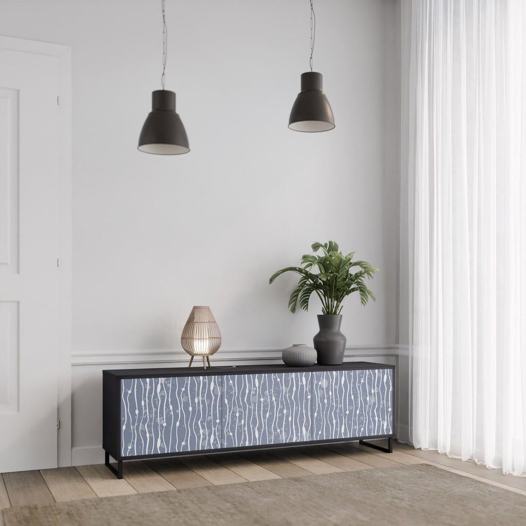 GRAPHITE RAIN 3-türiger TV-Ständer in Schwarz