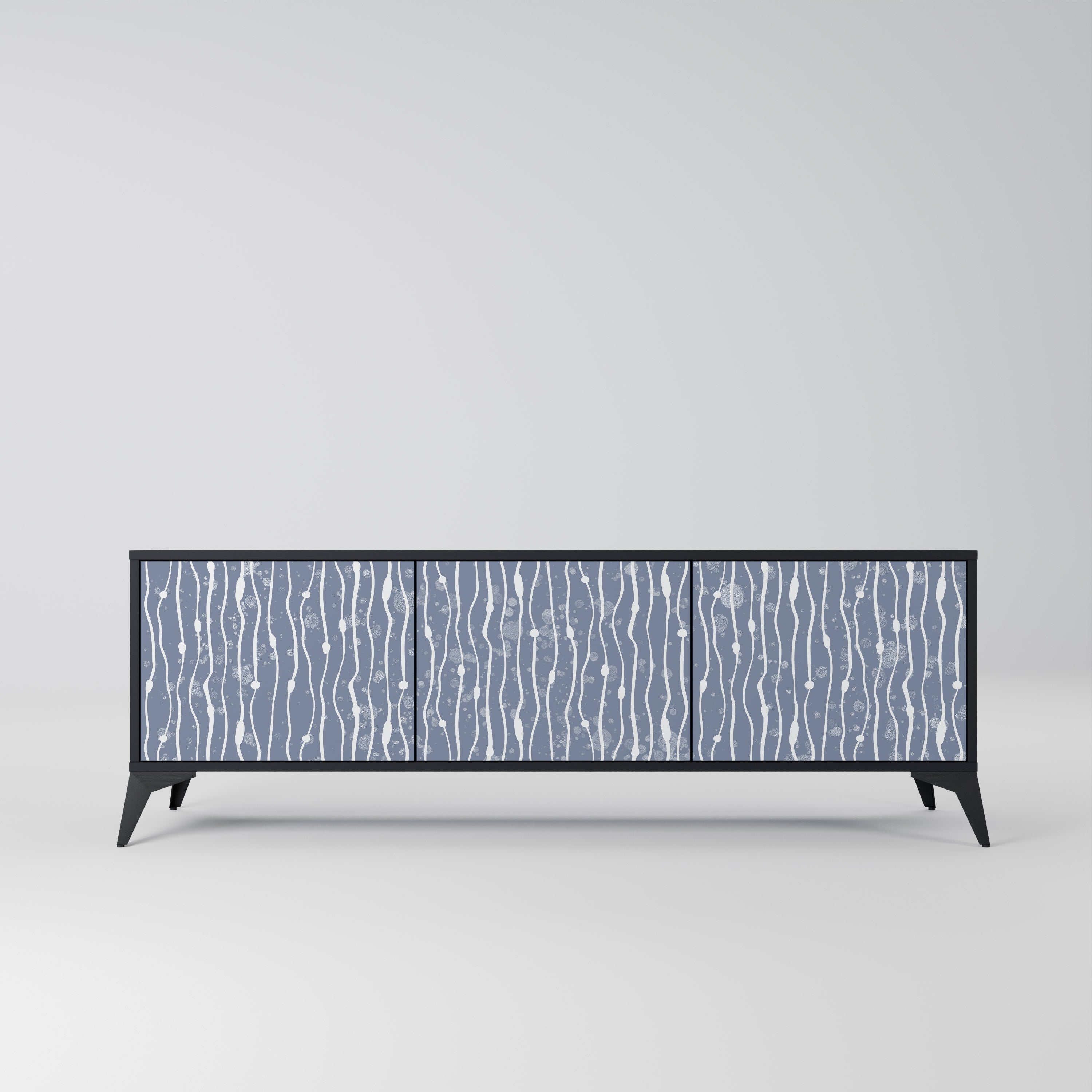 GRAPHITE RAIN 3-türiger TV-Ständer in Schwarz