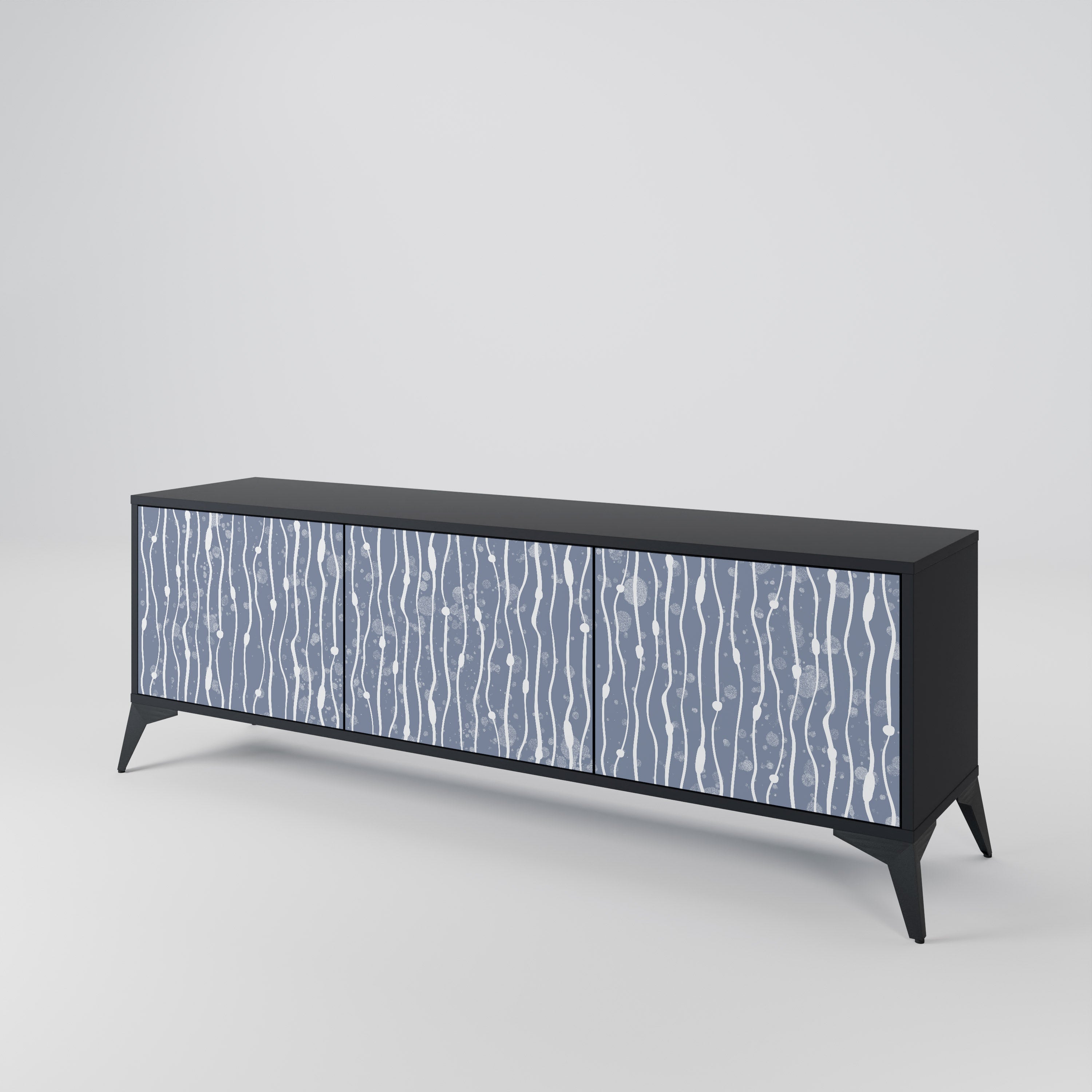 GRAPHITE RAIN 3-türiger TV-Ständer in Schwarz