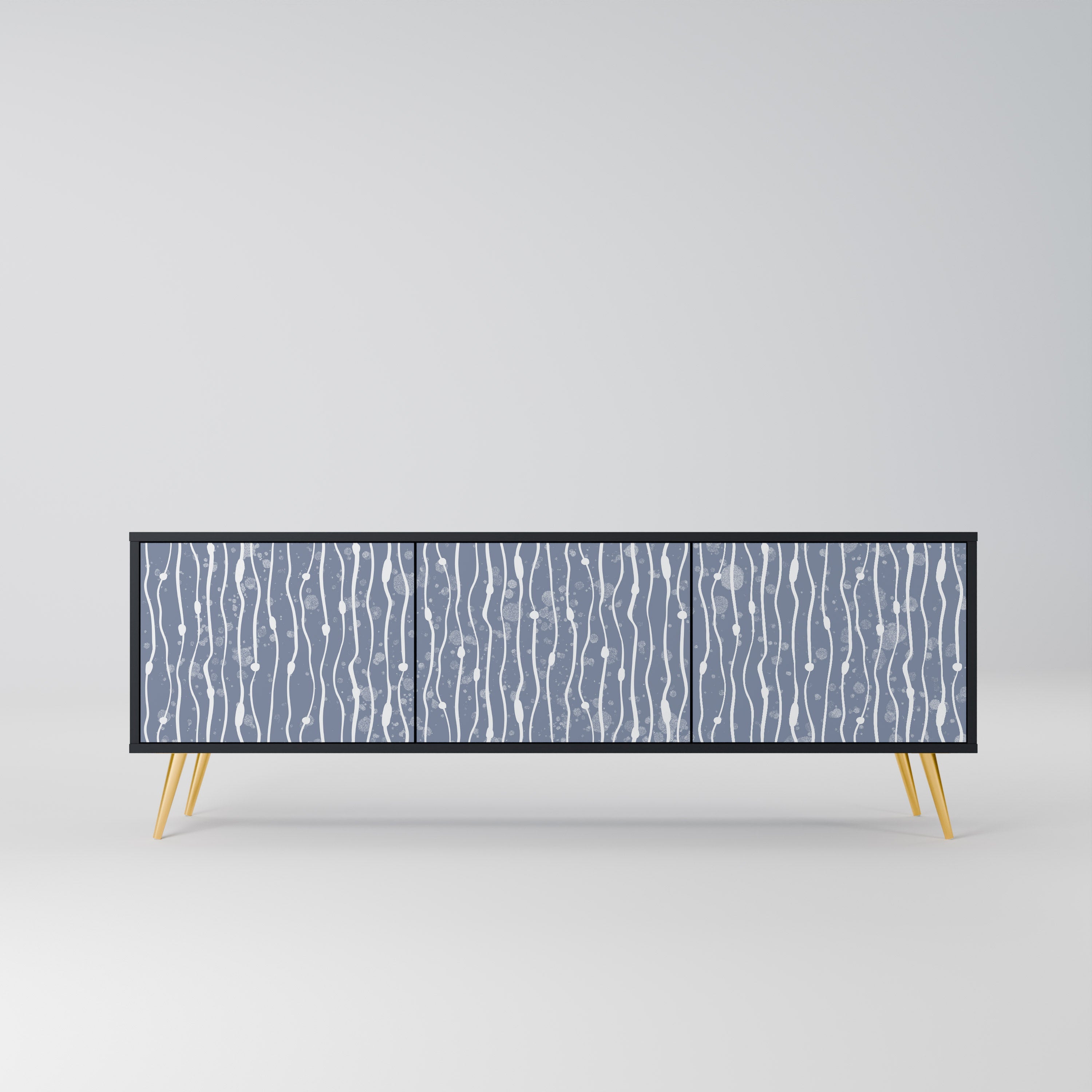 GRAPHITE RAIN 3-türiger TV-Ständer in Schwarz