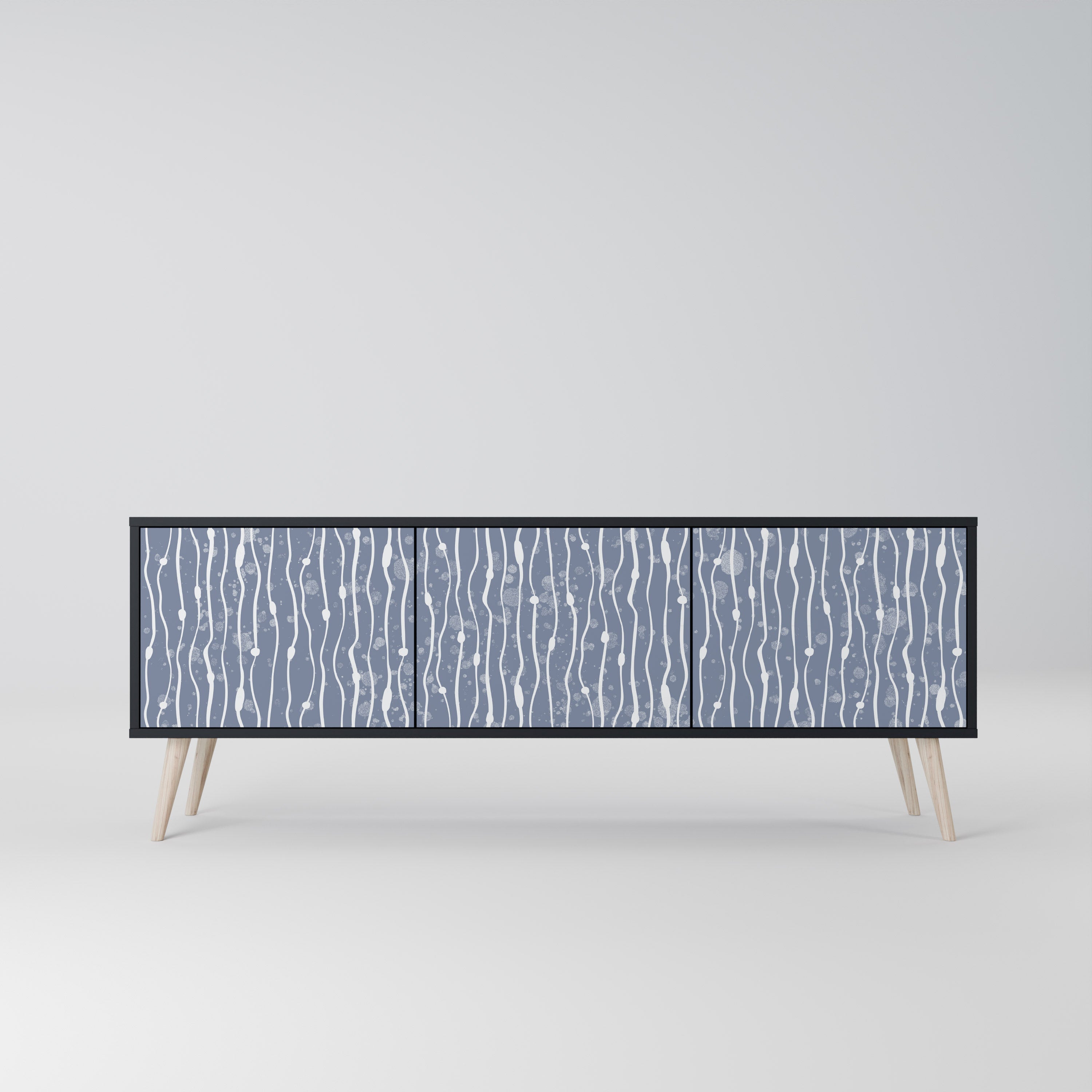 GRAPHITE RAIN 3-türiger TV-Ständer in Schwarz