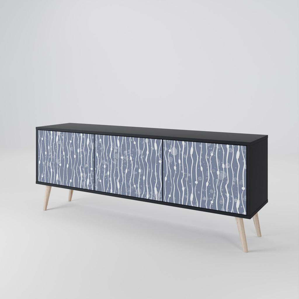 GRAPHITE RAIN 3-türiger TV-Ständer in Schwarz