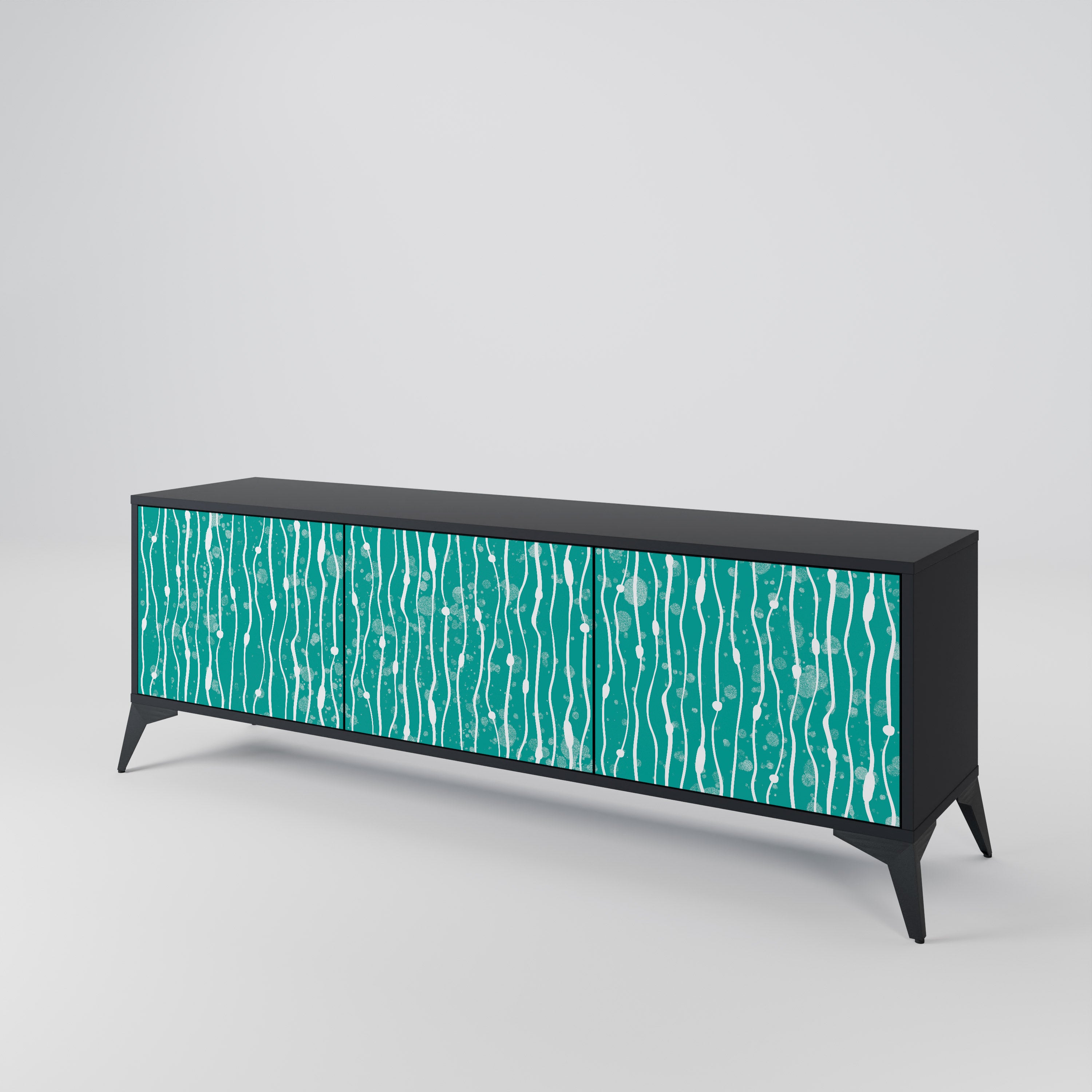TURQUOISE RAIN 3-türiges TV-Lowboard
