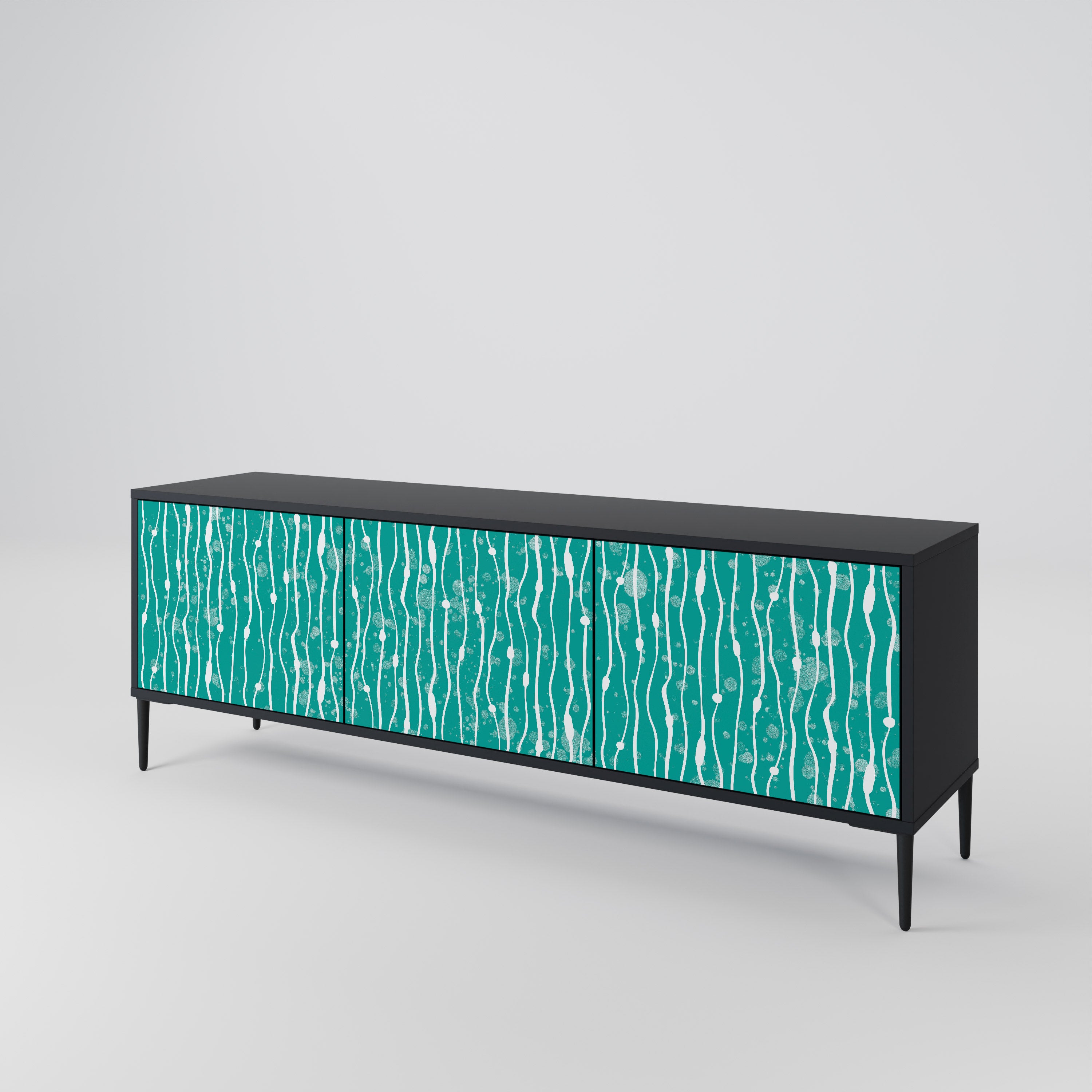 TURQUOISE RAIN 3-türiges TV-Lowboard