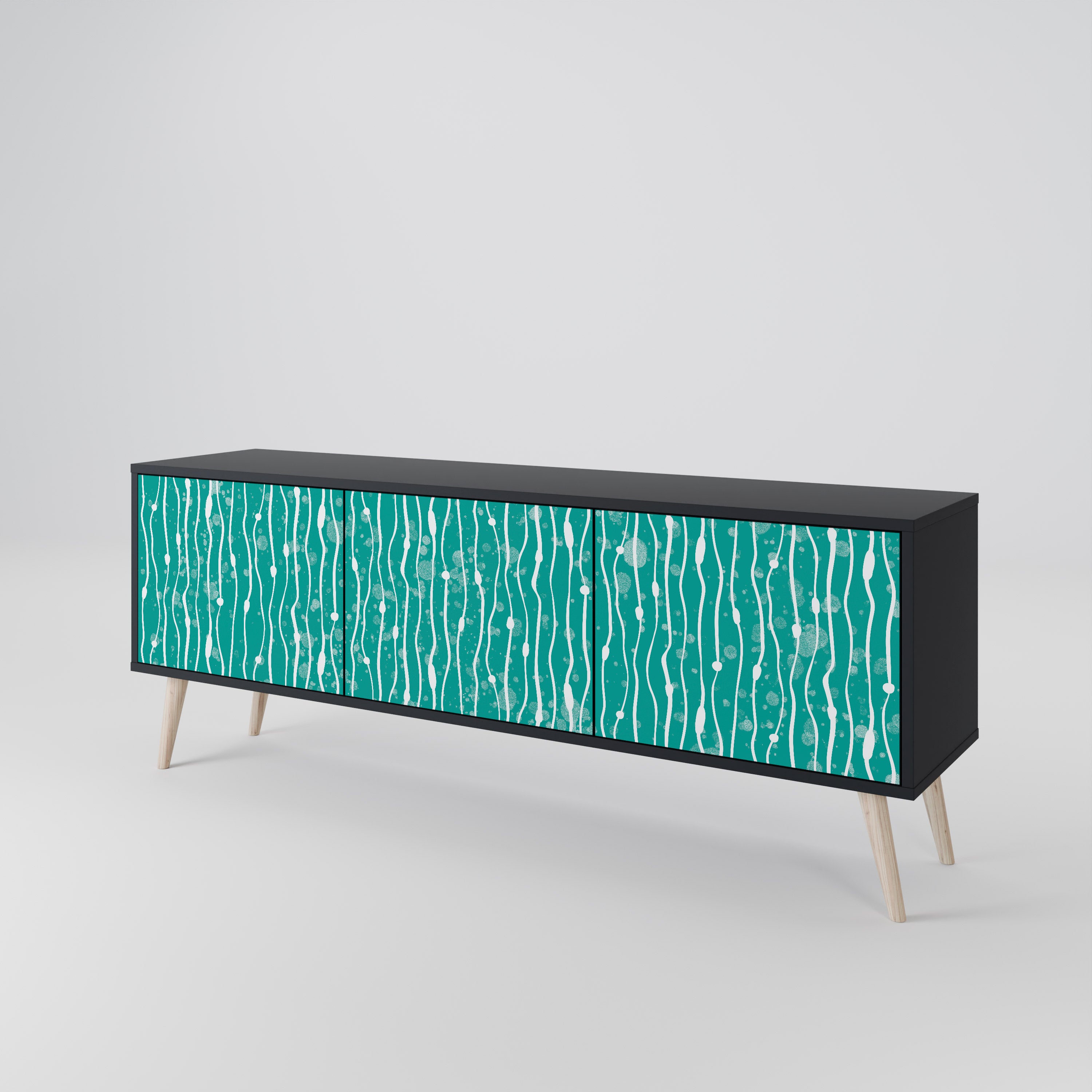 TURQUOISE RAIN 3-türiges TV-Lowboard