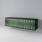 POLYGONS TV-Lowboard mit 3 Türen in Schwarz