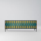 POLYGONS TV-Lowboard mit 3 Türen in Schwarz