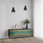 POLYGONS TV-Lowboard mit 3 Türen in Schwarz