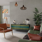 POLYGONS TV-Lowboard mit 3 Türen in Schwarz