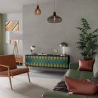 POLYGONS TV-Lowboard mit 3 Türen in Schwarz