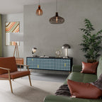 OUT OF CONTEXT TV-Lowboard mit 3 Türen in Schwarz