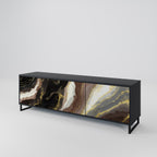GOLD DUST TV-Lowboard mit 3 Türen in Schwarz