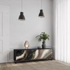 GOLD DUST TV-Lowboard mit 3 Türen in Schwarz