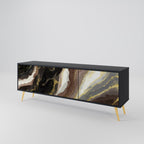 GOLD DUST TV-Lowboard mit 3 Türen in Schwarz