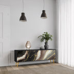 GOLD DUST TV-Lowboard mit 3 Türen in Schwarz
