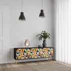 TESSELATE TREASURES TV-Lowboard mit 3 Türen in Schwarz