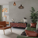 PAINTED SQUARES TV-Lowboard mit 3 Türen in Schwarz