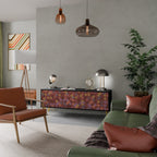 PAINTED SQUARES TV-Lowboard mit 3 Türen in Schwarz