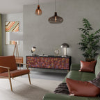 PAINTED SQUARES TV-Lowboard mit 3 Türen in Schwarz