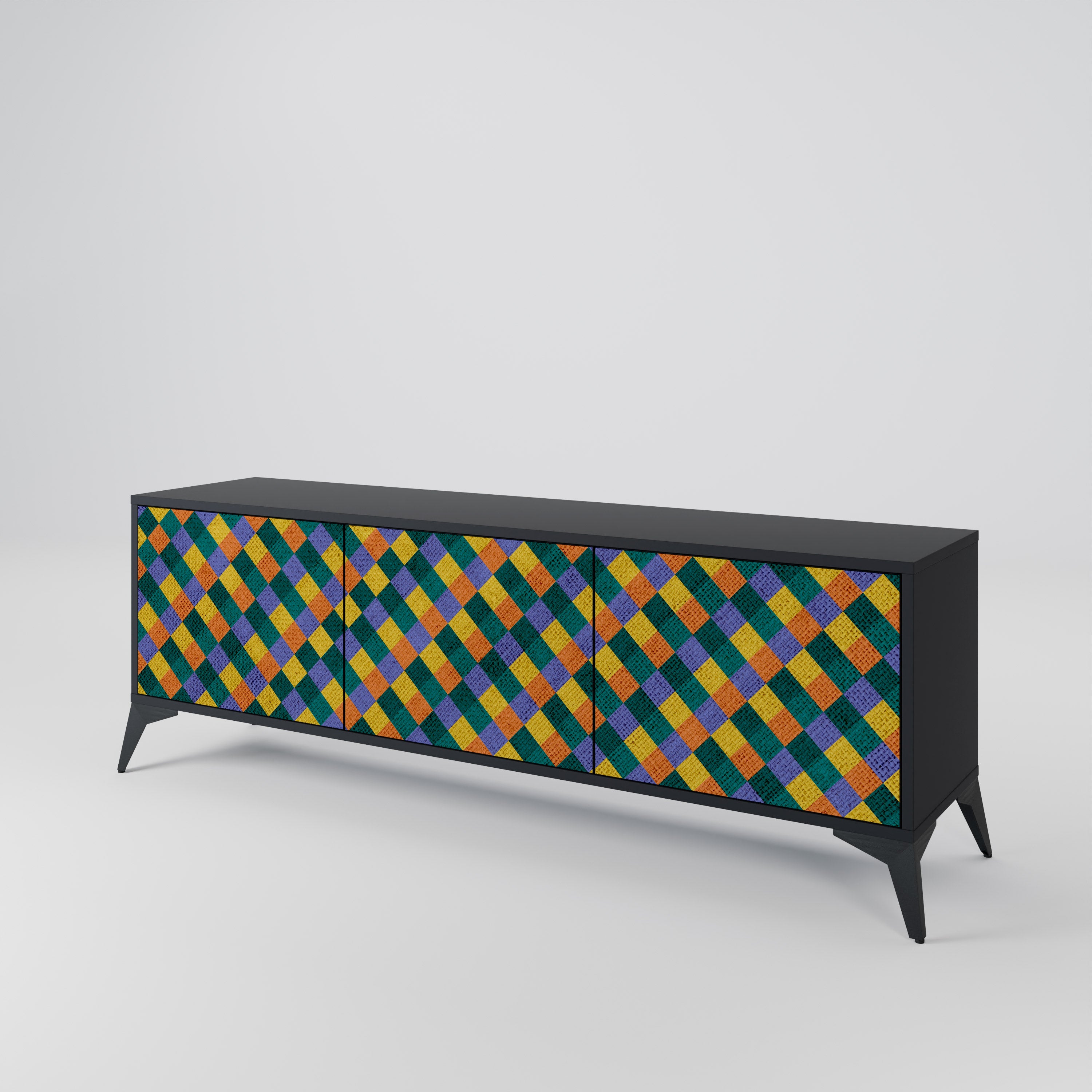 PAINTED SQUARES MIX 3-türiges TV-Lowboard