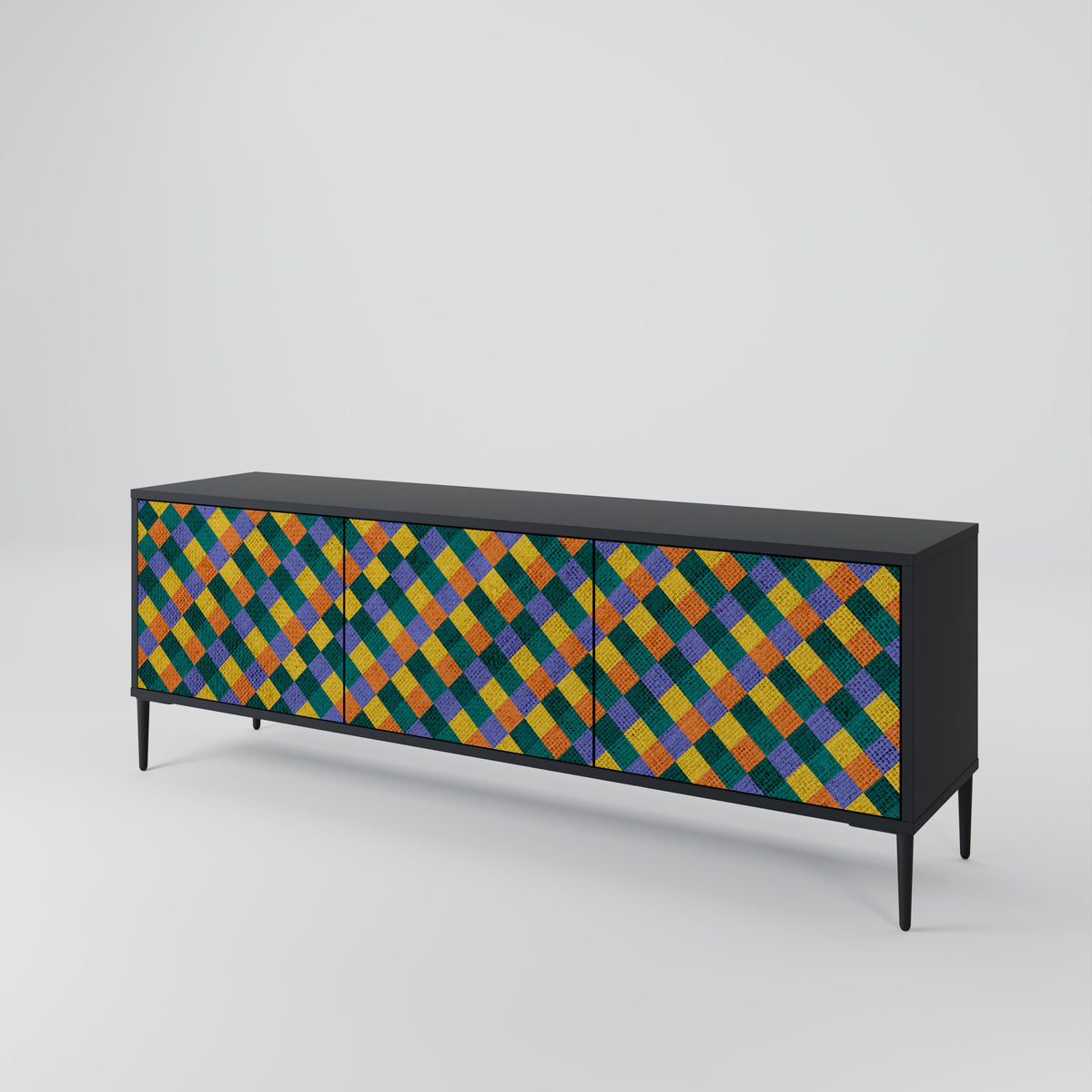 PAINTED SQUARES MIX 3-türiges TV-Lowboard