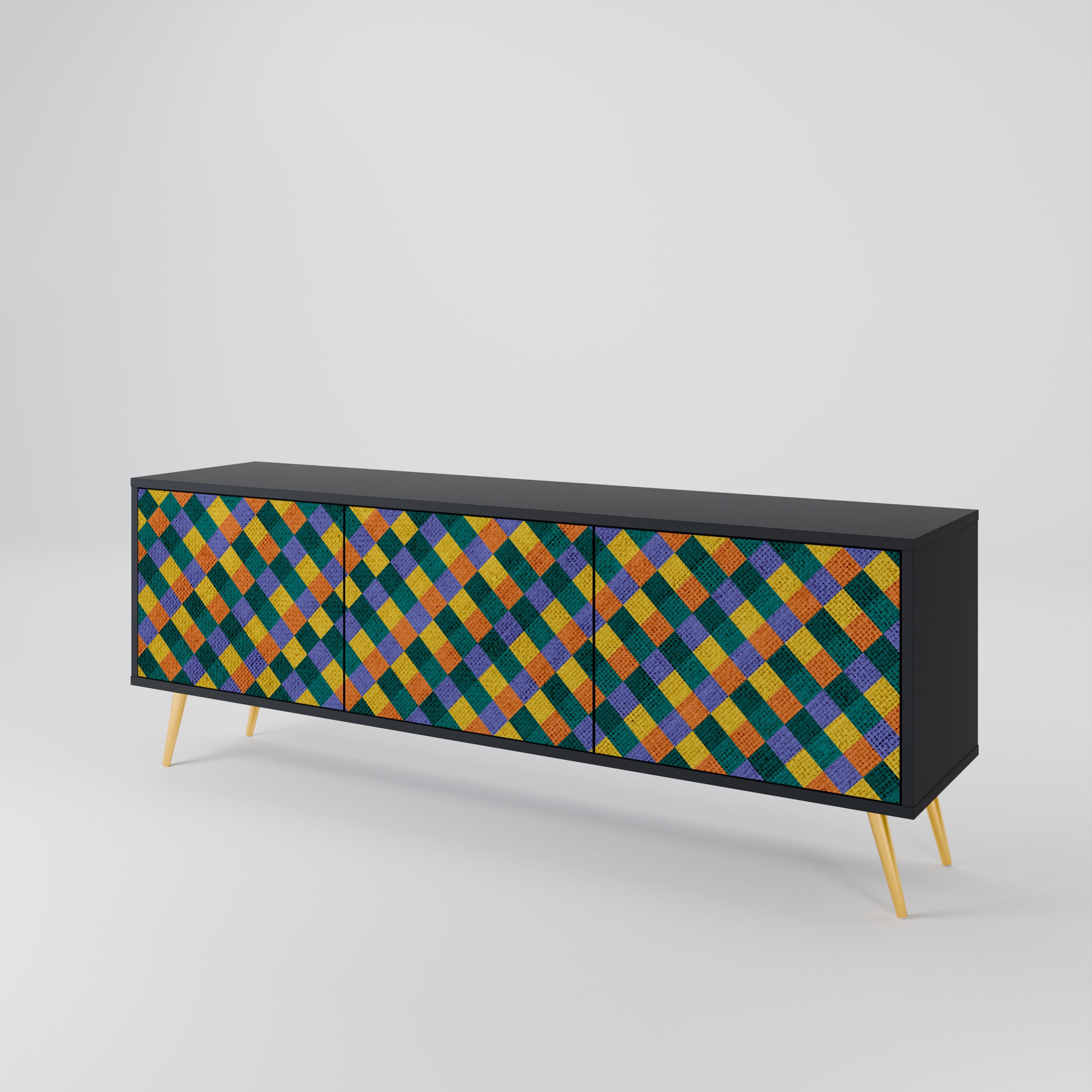 PAINTED SQUARES MIX 3-türiges TV-Lowboard