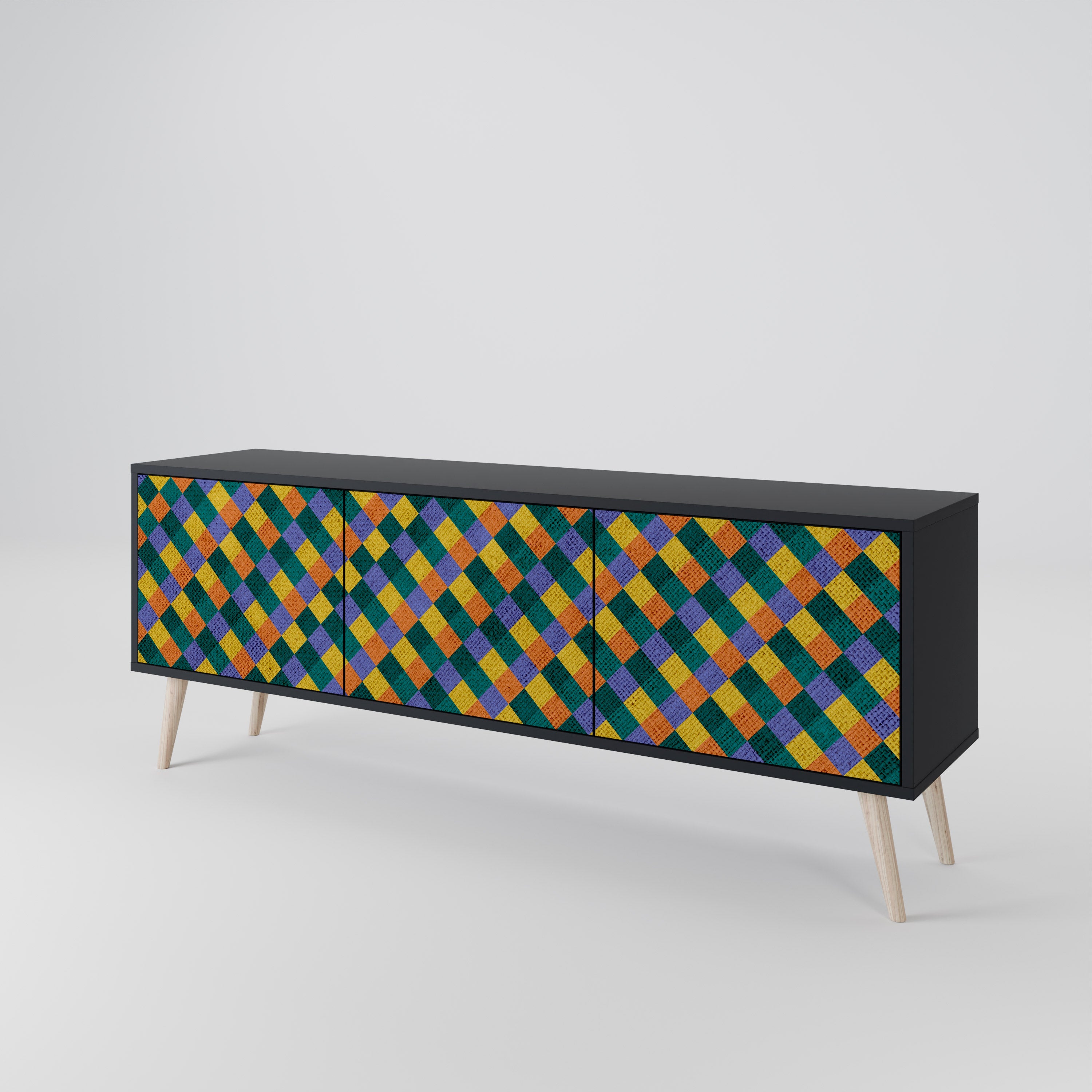 PAINTED SQUARES MIX 3-türiges TV-Lowboard