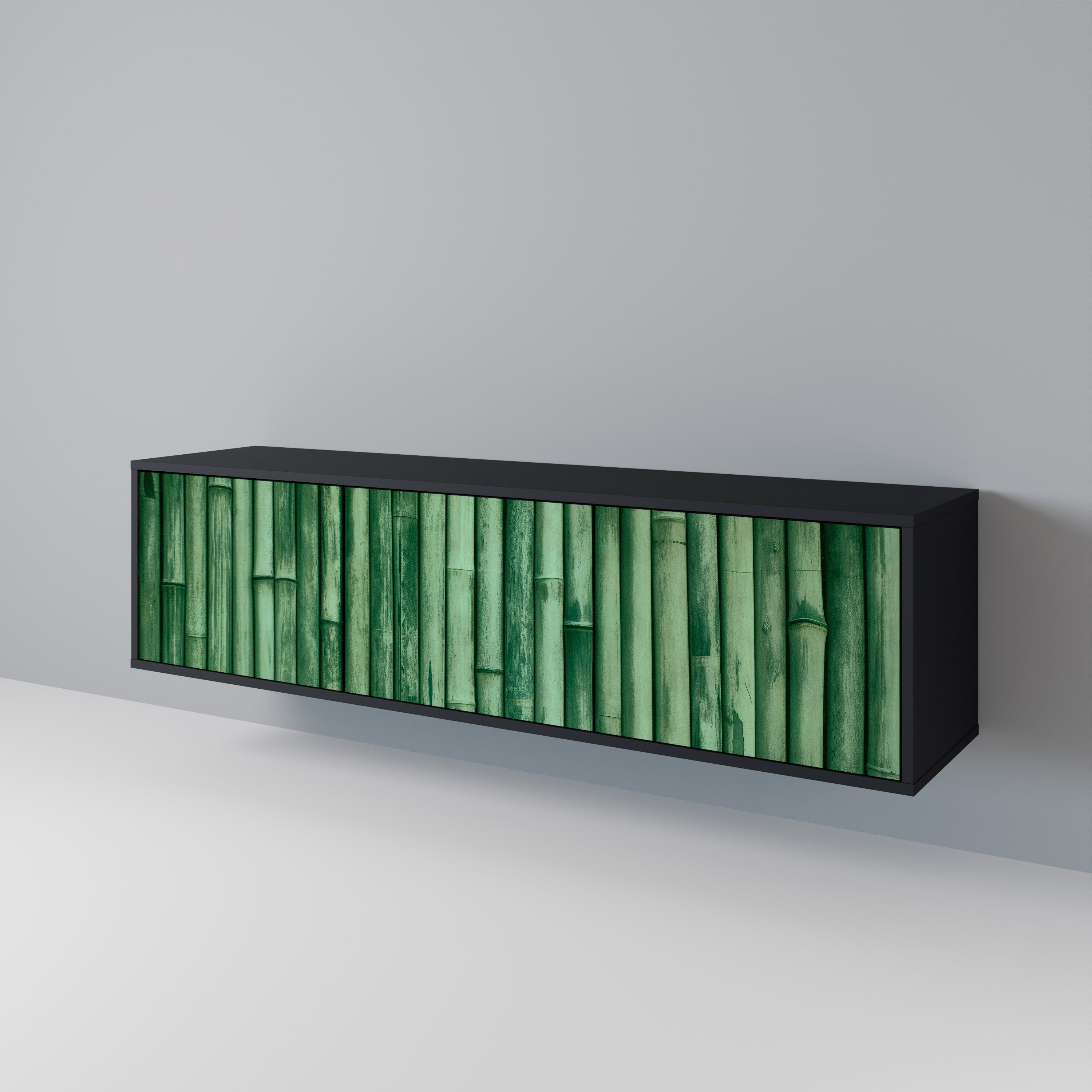 NATURAL GREEN 3-türiger TV-Ständer in Schwarz