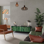 NATURAL GREEN TV-Lowboard mit 3 Türen in Schwarz