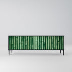 NATURAL GREEN TV-Lowboard mit 3 Türen in Schwarz