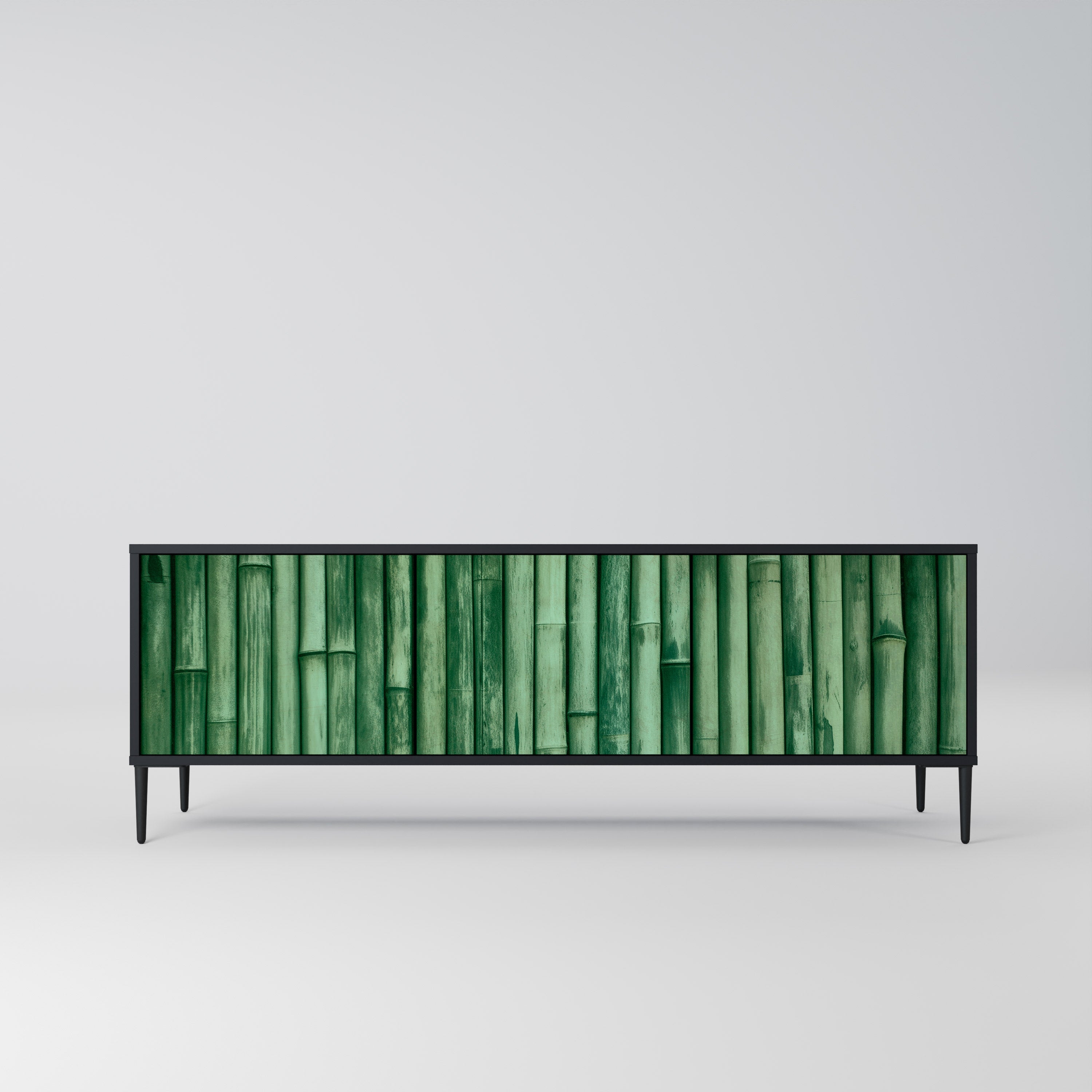 NATURAL GREEN 3-türiger TV-Ständer in Schwarz
