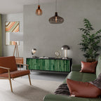 NATURAL GREEN TV-Lowboard mit 3 Türen in Schwarz