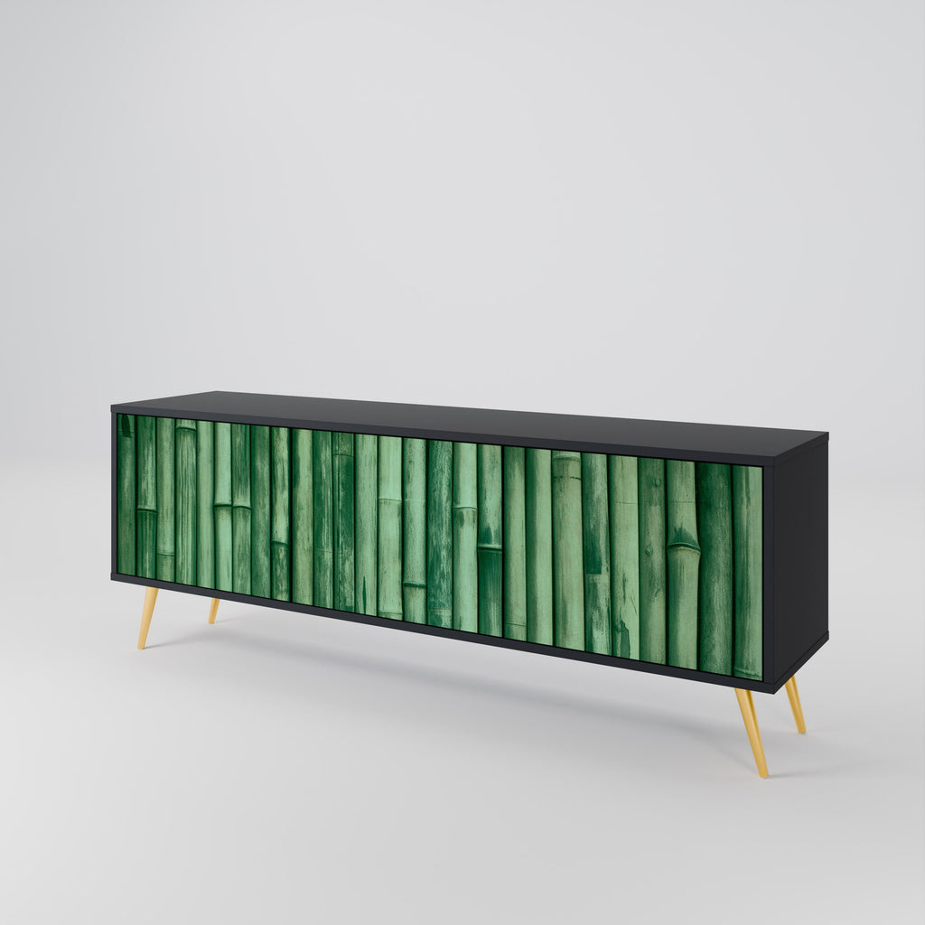 NATURAL GREEN 3-türiger TV-Ständer in Schwarz