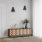 COLORFUL NOSTALGIA TV-Lowboard mit 3 Türen in Schwarz