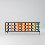 COLORFUL NOSTALGIA TV-Lowboard mit 3 Türen in Schwarz