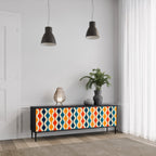 COLORFUL NOSTALGIA TV-Lowboard mit 3 Türen in Schwarz