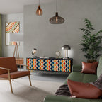 COLORFUL NOSTALGIA TV-Lowboard mit 3 Türen in Schwarz