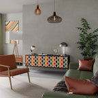 COLORFUL NOSTALGIA TV-Lowboard mit 3 Türen in Schwarz