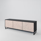 CERAMIC TEXTURE TV-Lowboard mit 3 Türen in Schwarz
