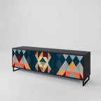 CRACKED ILLUSION TV-Lowboard mit 3 Türen in Schwarz