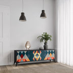 CRACKED ILLUSION TV-Lowboard mit 3 Türen in Schwarz