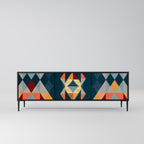 CRACKED ILLUSION TV-Lowboard mit 3 Türen in Schwarz