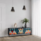 CRACKED ILLUSION TV-Lowboard mit 3 Türen in Schwarz