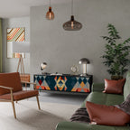 CRACKED ILLUSION TV-Lowboard mit 3 Türen in Schwarz