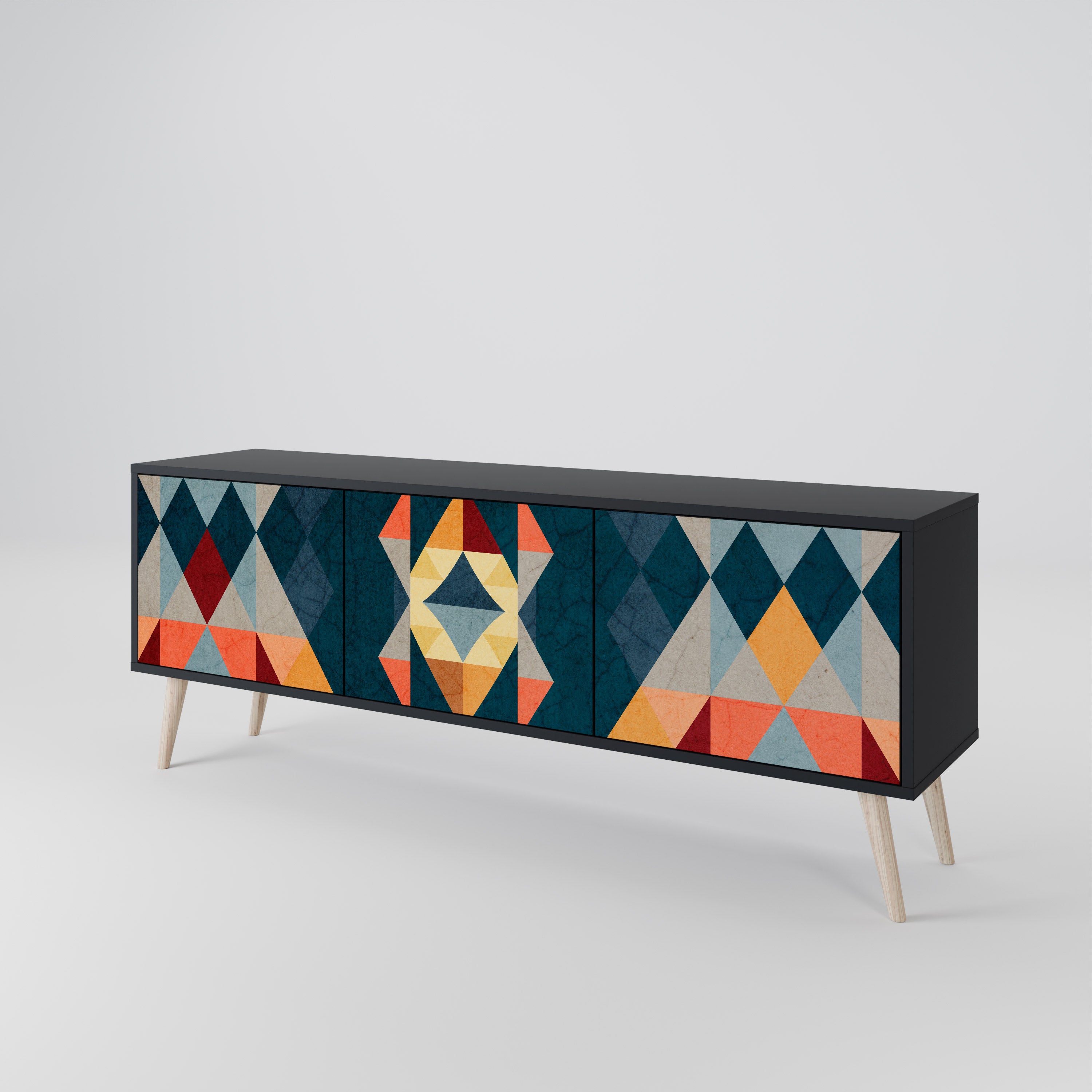 CRACKED ILLUSION 3-Door TV Cabinet