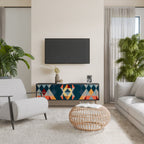 CRACKED ILLUSION TV-Lowboard mit 3 Türen in Schwarz